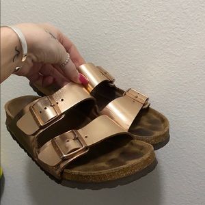 Rose gold Birkenstock’s